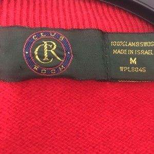 Club Room Men's 100% Lambs Wool V-Neck Long Sleeve Red Sweater Size M